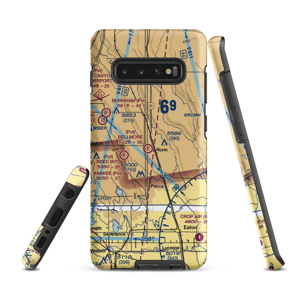 Bellmore Farms Airport (1CO3) VFR Sectional Samsung Phone Case Samsung Galaxy S10 Plus model shown