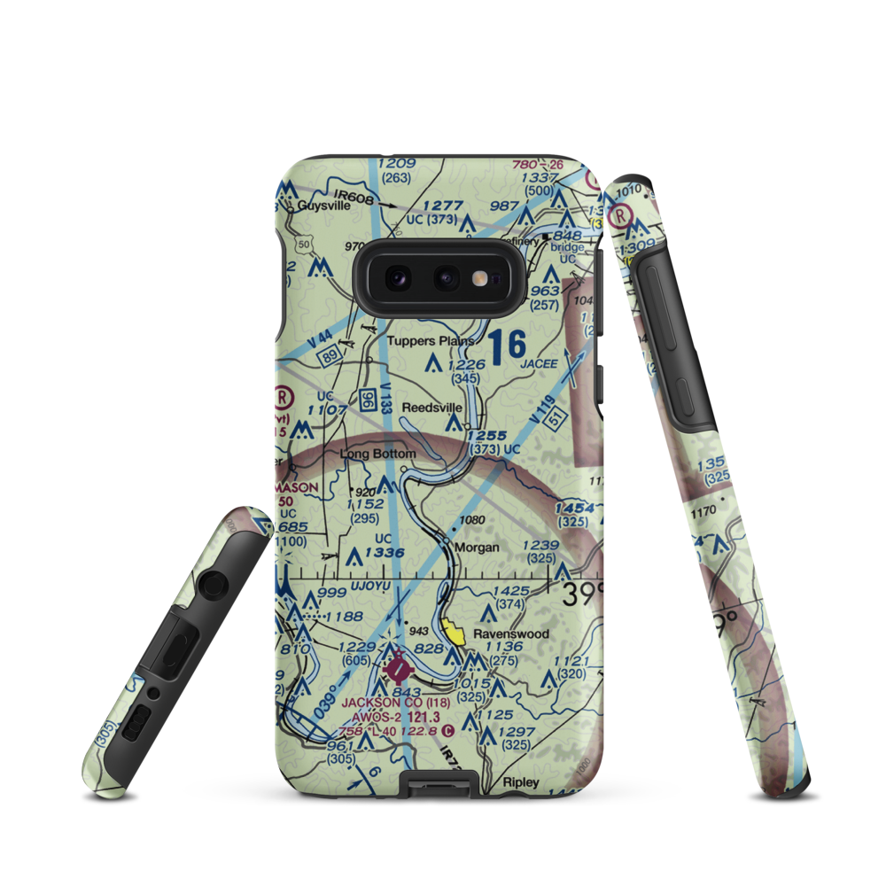 Bellville Dam Landing Strip (9OA3) VFR Sectional Samsung Phone Case Samsung Galaxy S10e model shown