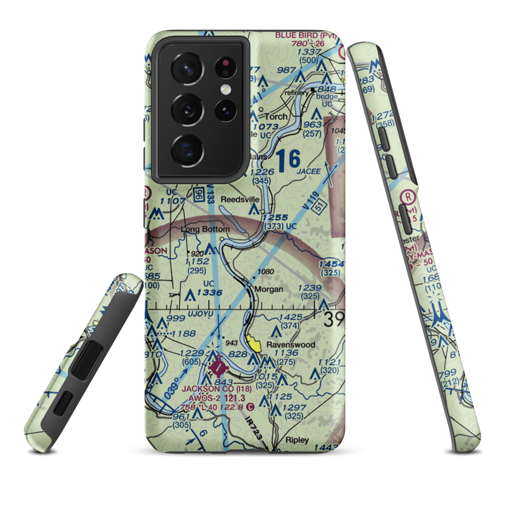 Bellville Dam Landing Strip (9OA3) VFR Sectional Samsung Phone Case Samsung Galaxy S21 Ultra model shown