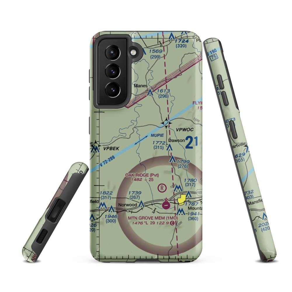 Belly Acres Ranch Airport (22MO) VFR Sectional Samsung Phone Case Samsung Galaxy S21 FE model shown