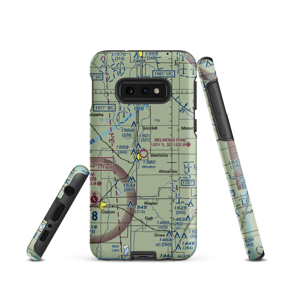 Belmond Municipal Airport (Y48) VFR Sectional Samsung Phone Case Samsung Galaxy S10e model shown