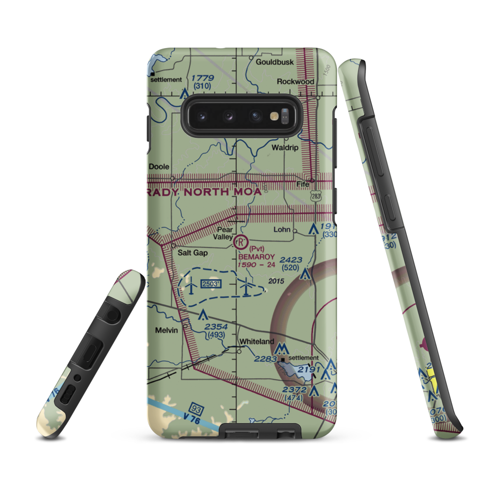 Bemaroy Airport (8XS0) VFR Sectional Samsung Phone Case Samsung Galaxy S10 Plus model shown