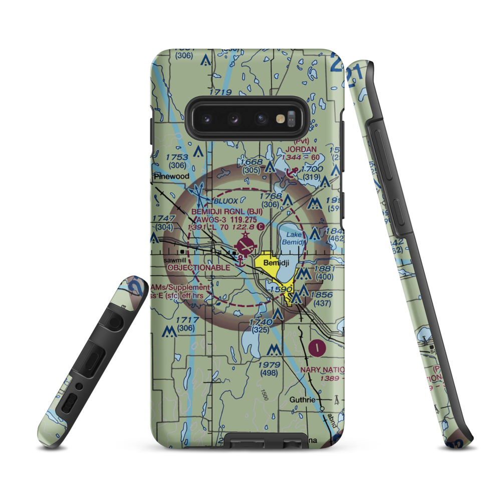 Bemidji Regional Airport (BJI) VFR Sectional Samsung Phone Case Samsung Galaxy S10 Plus model shown