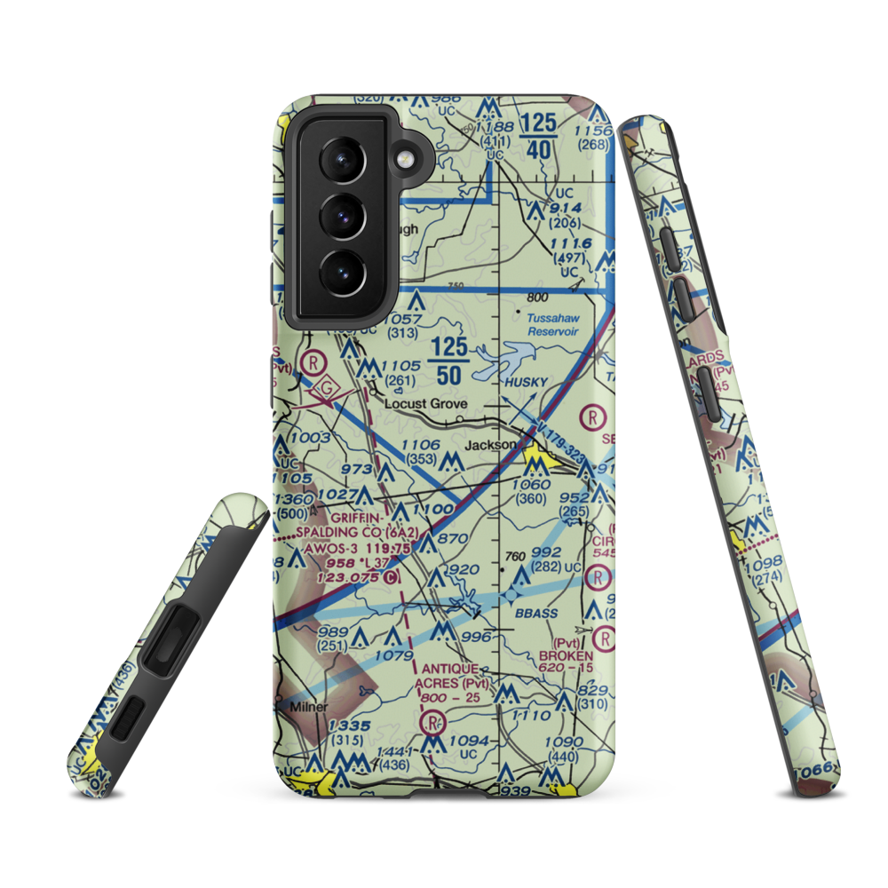 Ben Ammons Airport (US-0083) VFR Sectional Samsung Phone Case Samsung Galaxy S21 FE model shown