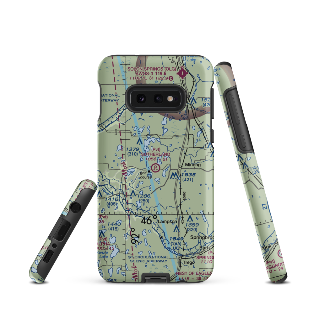 Ben Sutherland Airport (WI33) VFR Sectional Samsung Phone Case Samsung Galaxy S10e model shown