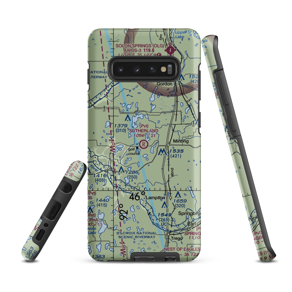 Ben Sutherland Airport (WI33) VFR Sectional Samsung Phone Case Samsung Galaxy S10 Plus model shown