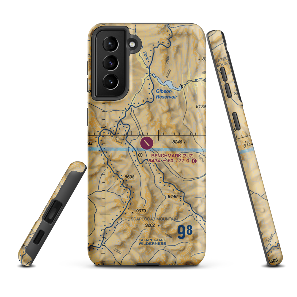 Benchmark Airport (3U7) VFR Sectional Samsung Phone Case Samsung Galaxy S21 FE model shown