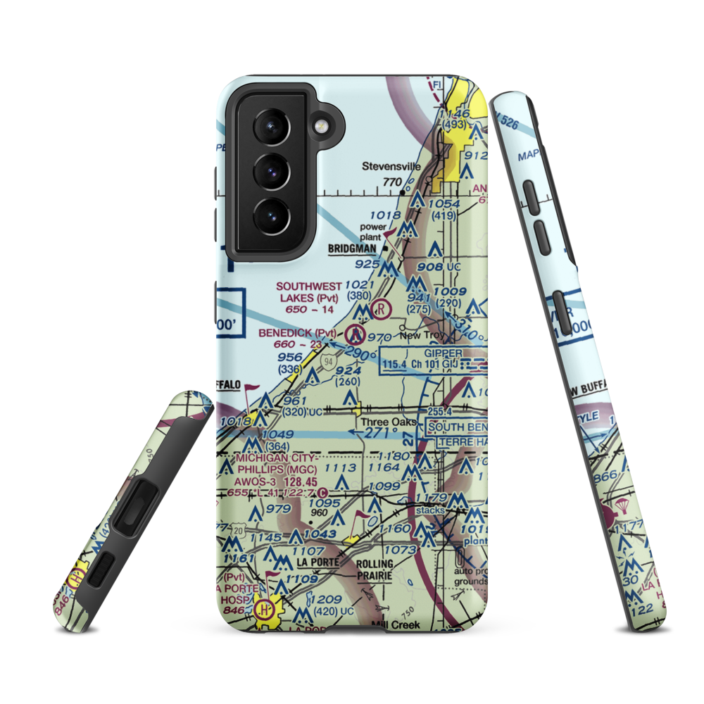 Benedick Airport (4MI6) VFR Sectional Samsung Phone Case Samsung Galaxy S21 FE model shown