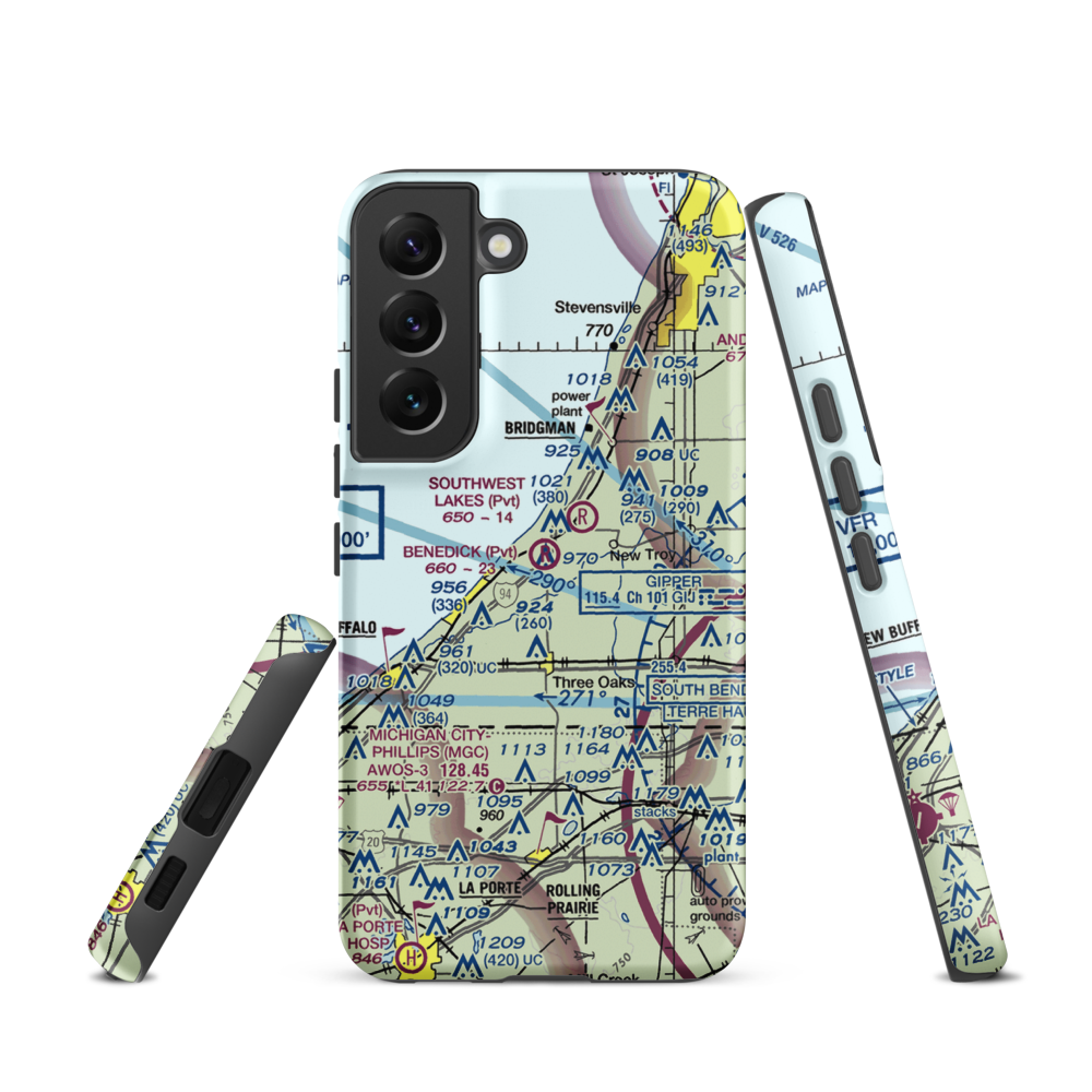 Benedick Airport (4MI6) VFR Sectional Samsung Phone Case Samsung Galaxy S22 model shown