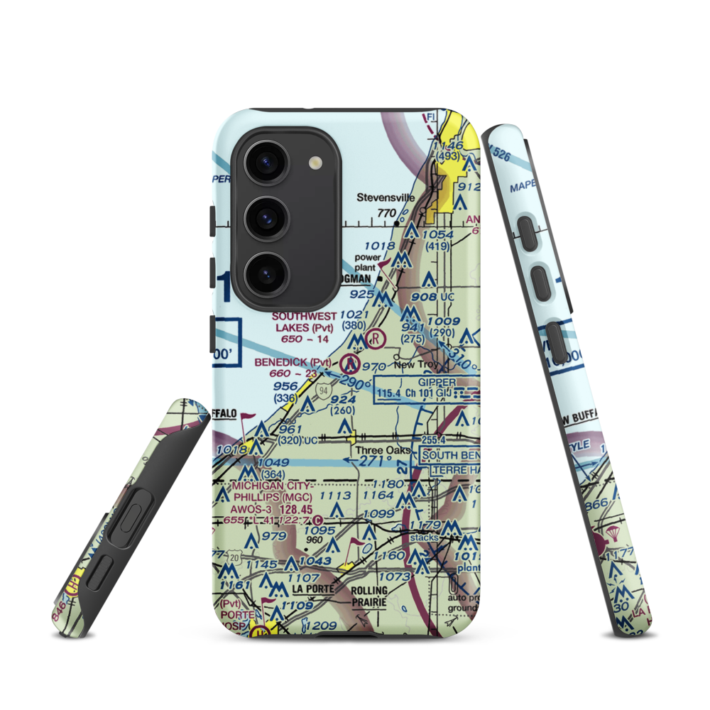 Benedick Airport (4MI6) VFR Sectional Samsung Phone Case Samsung Galaxy S23 model shown
