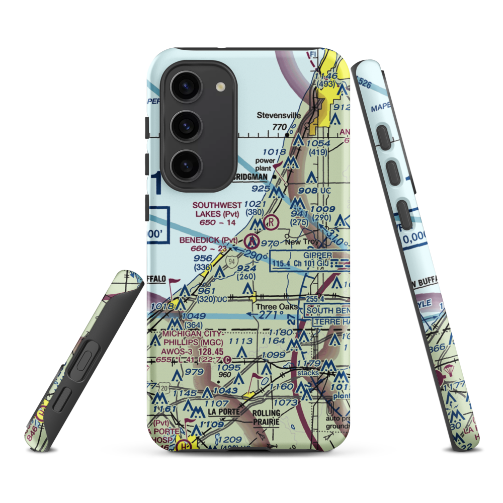 Benedick Airport (4MI6) VFR Sectional Samsung Phone Case Samsung Galaxy S23 Plus model shown