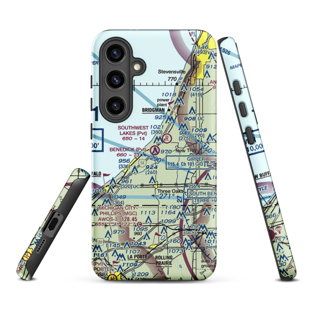 Benedick Airport (4MI6) VFR Sectional Samsung Phone Case Samsung Galaxy S24 Plus model shown