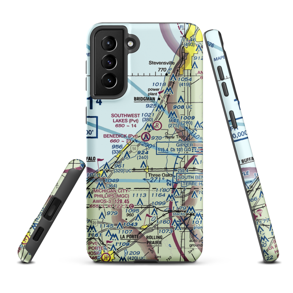 Benedick Airport (4MI6) VFR Sectional Samsung Phone Case Samsung Galaxy S21 Plus model shown