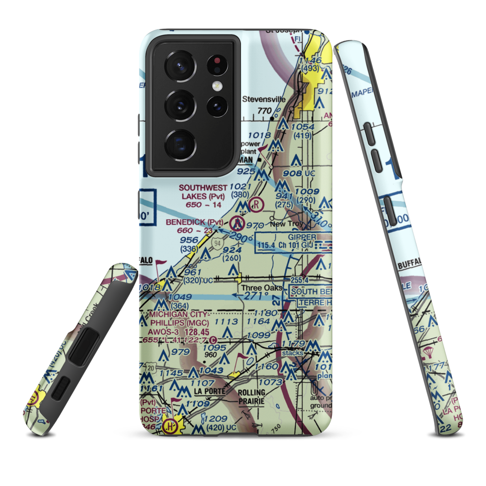 Benedick Airport (4MI6) VFR Sectional Samsung Phone Case Samsung Galaxy S21 Ultra model shown