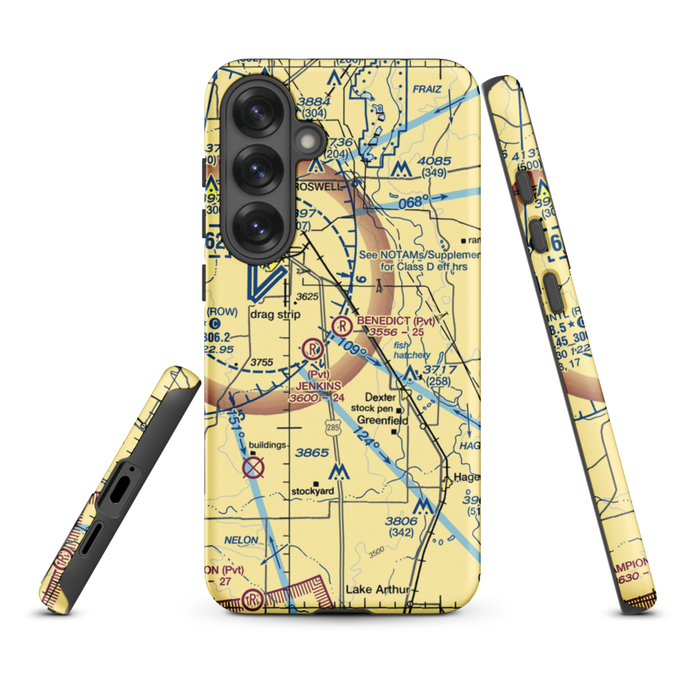 Benedict Airpark (NM20) VFR Sectional Samsung Phone Case Samsung Galaxy S25 Plus model shown
