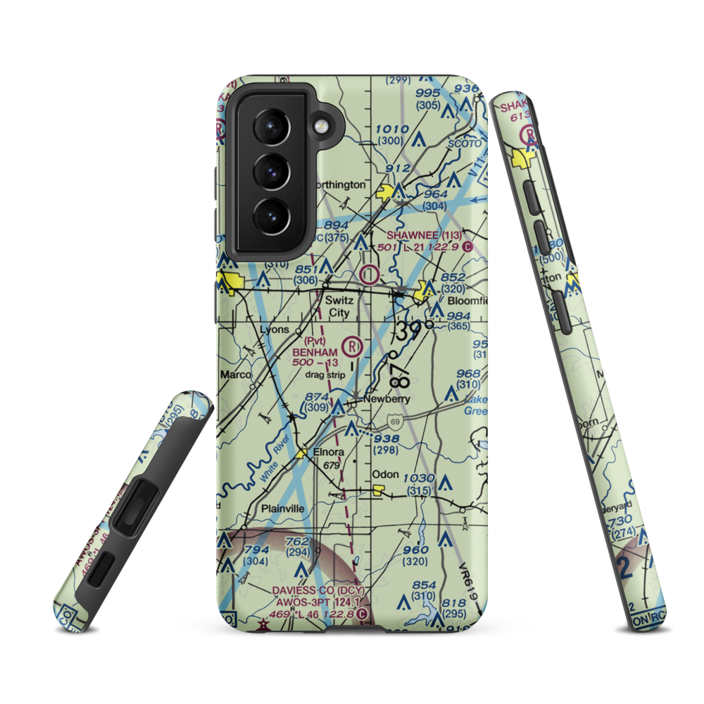 Benham Airport (73IN) VFR Sectional Samsung Phone Case Samsung Galaxy S21 FE model shown