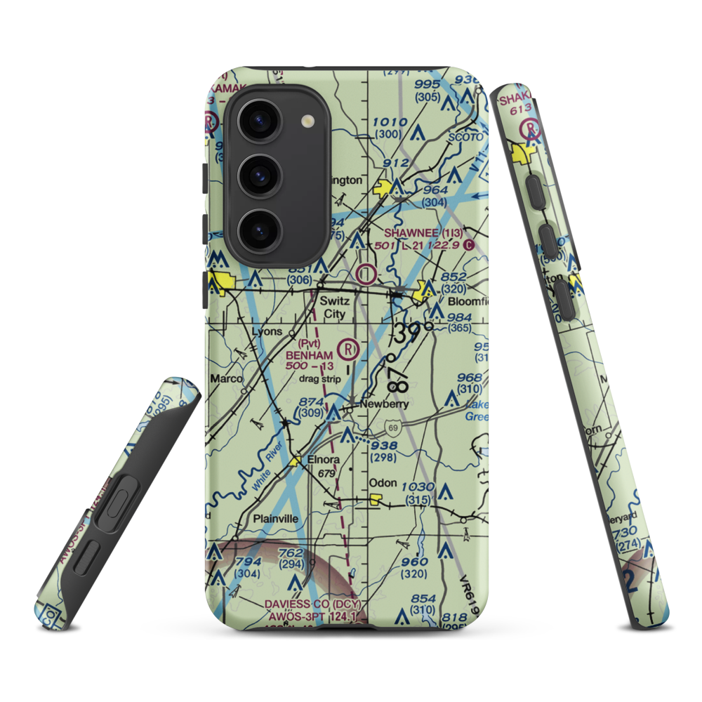 Benham Airport (73IN) VFR Sectional Samsung Phone Case Samsung Galaxy S23 Plus model shown