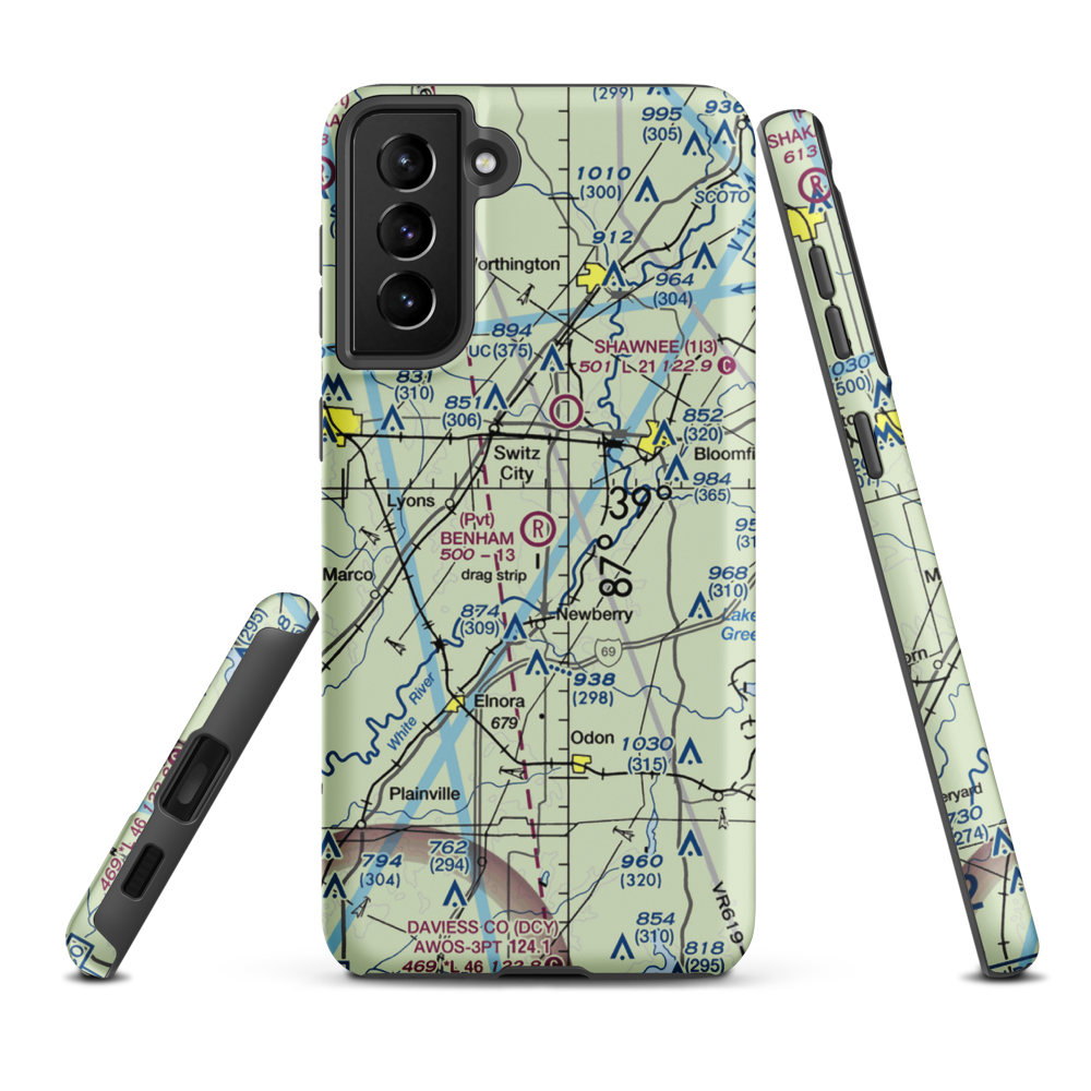 Benham Airport (73IN) VFR Sectional Samsung Phone Case Samsung Galaxy S21 FE model shown