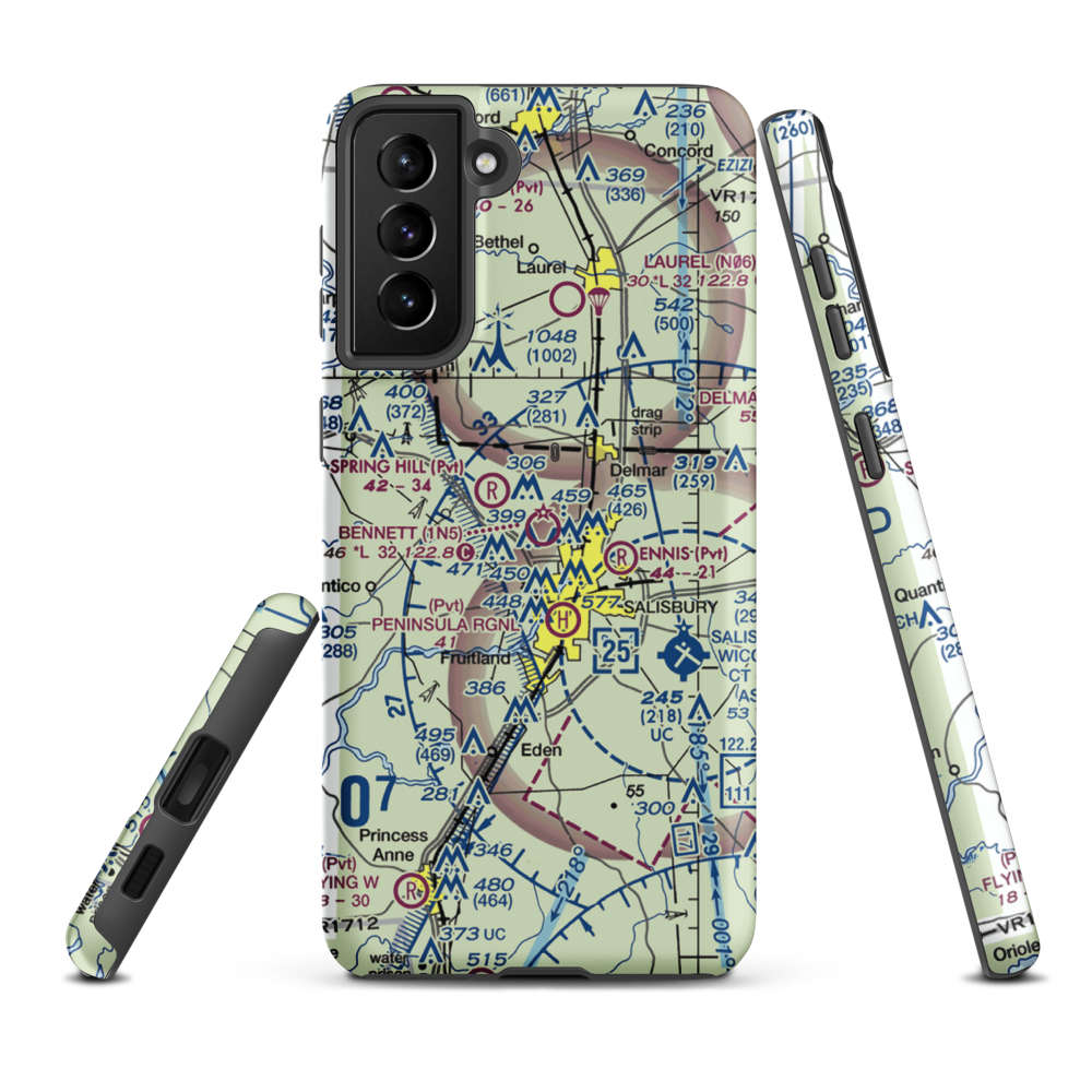 Bennett Airport (1N5) VFR Sectional Samsung Phone Case Samsung Galaxy S21 Plus model shown
