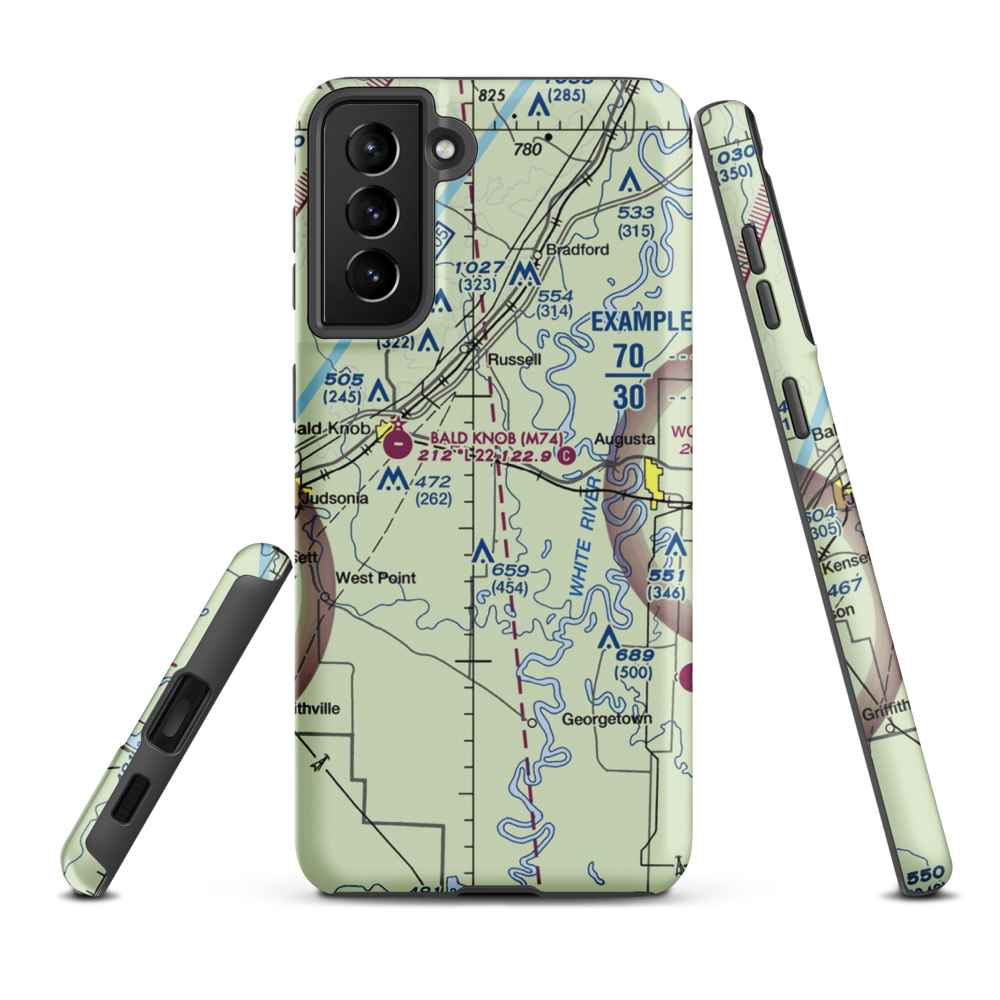 Bennetts Field (BENNETT) VFR Sectional Samsung Phone Case Samsung Galaxy S21 Plus model shown