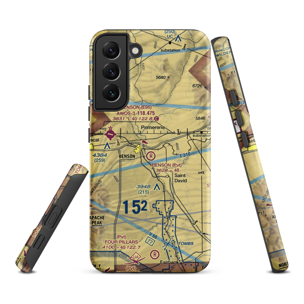 Benson Airport (31AZ) VFR Sectional Samsung Phone Case Samsung Galaxy S22 Plus model shown