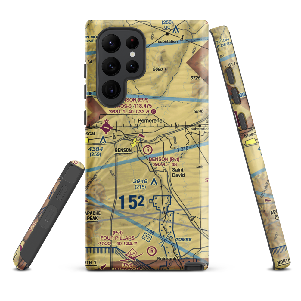 Benson Airport (31AZ) VFR Sectional Samsung Phone Case Samsung Galaxy S22 Ultra model shown