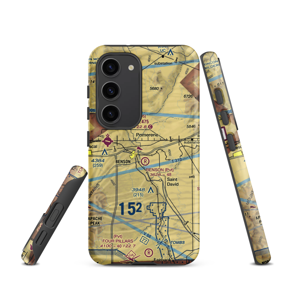 Benson Airport (31AZ) VFR Sectional Samsung Phone Case Samsung Galaxy S23 model shown