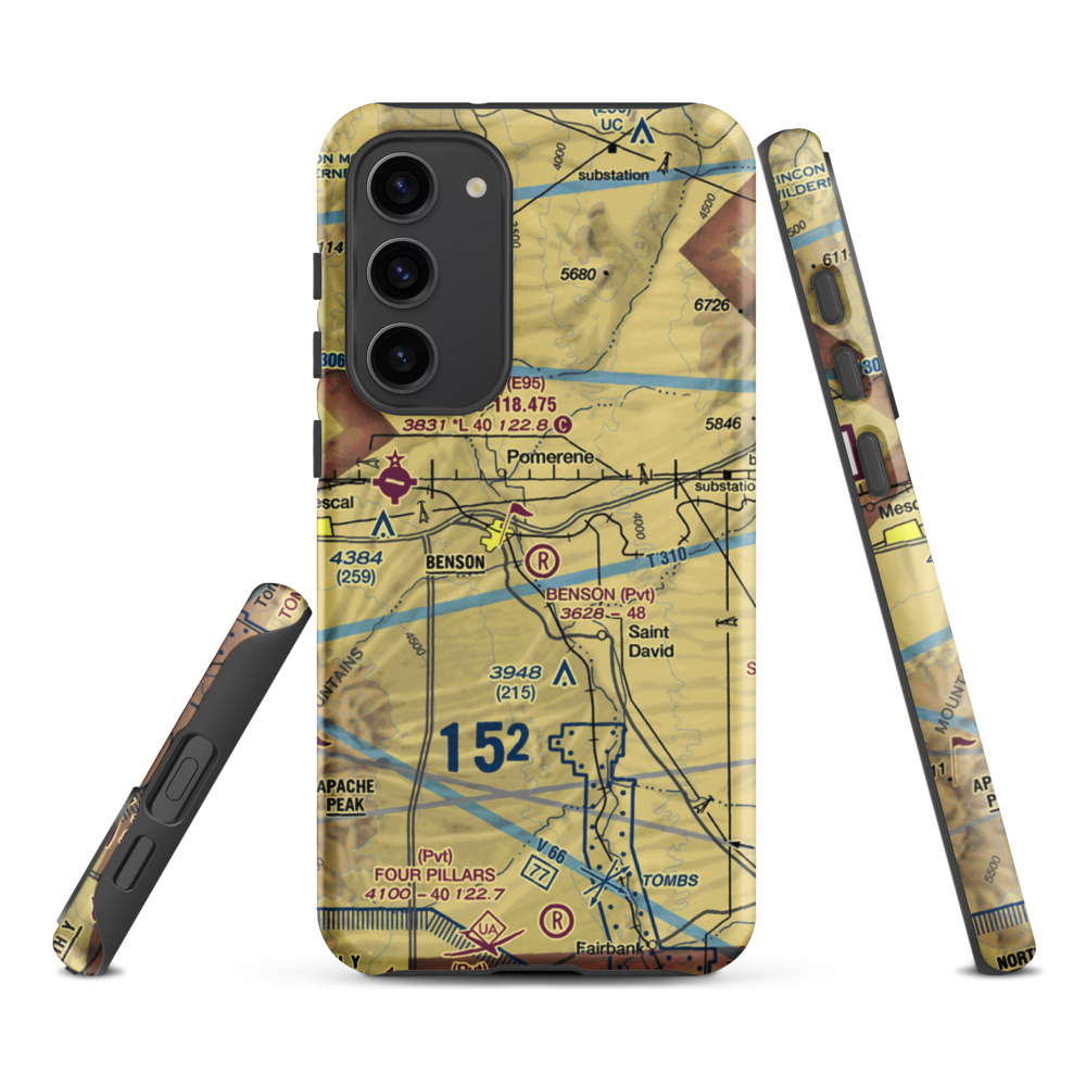 Benson Airport (31AZ) VFR Sectional Samsung Phone Case Samsung Galaxy S23 Plus model shown