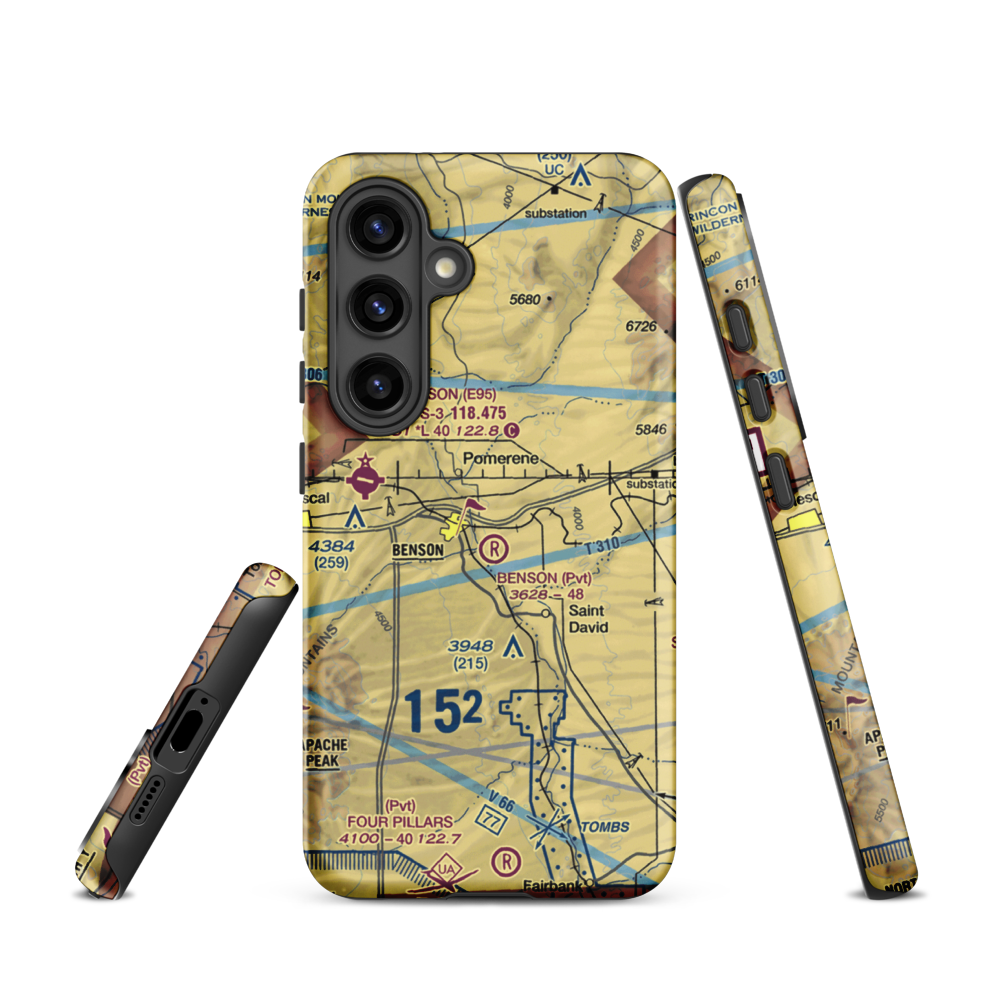 Benson Airport (31AZ) VFR Sectional Samsung Phone Case Samsung Galaxy S24 model shown