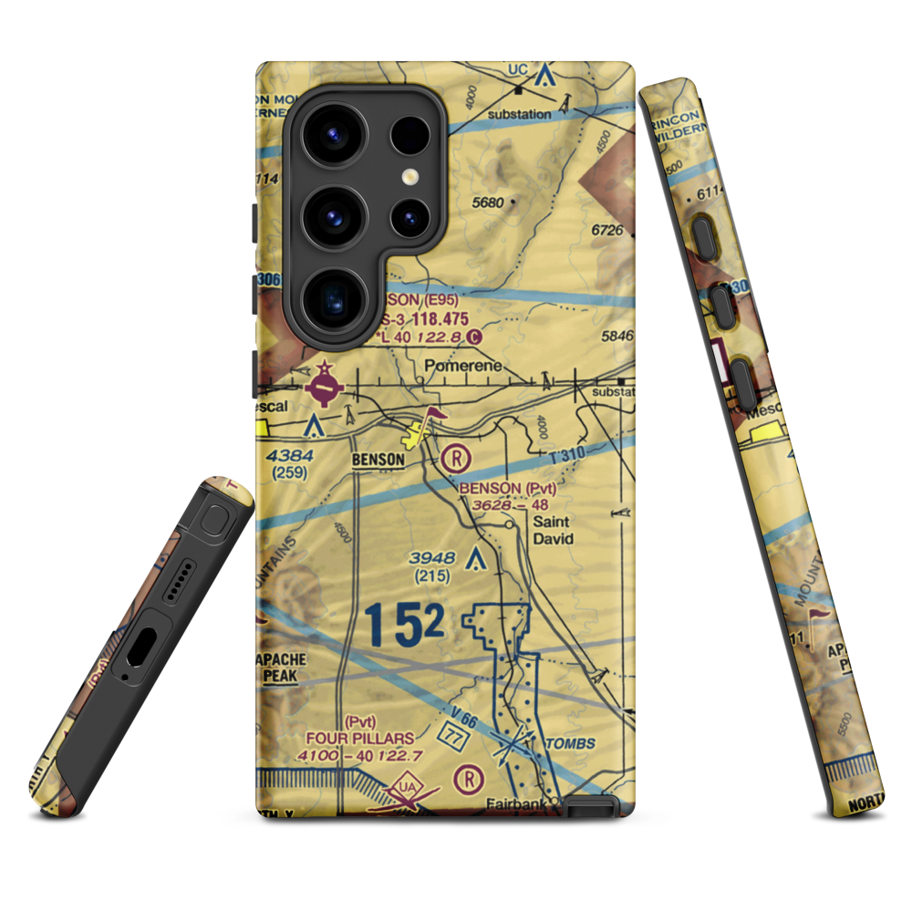Benson Airport (31AZ) VFR Sectional Samsung Phone Case Samsung Galaxy S24 Ultra model shown
