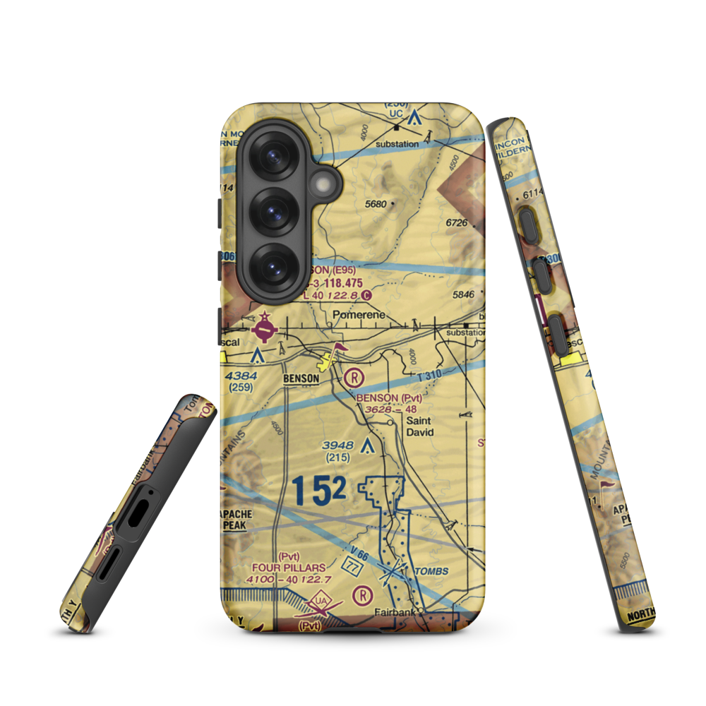 Benson Airport (31AZ) VFR Sectional Samsung Phone Case Samsung Galaxy S25 model shown