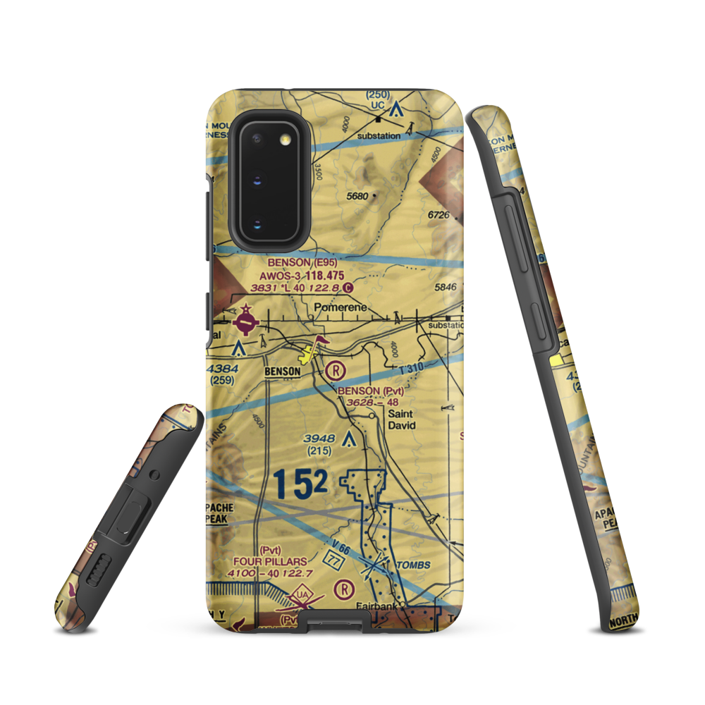 Benson Airport (31AZ) VFR Sectional Samsung Phone Case Samsung Galaxy S20 model shown