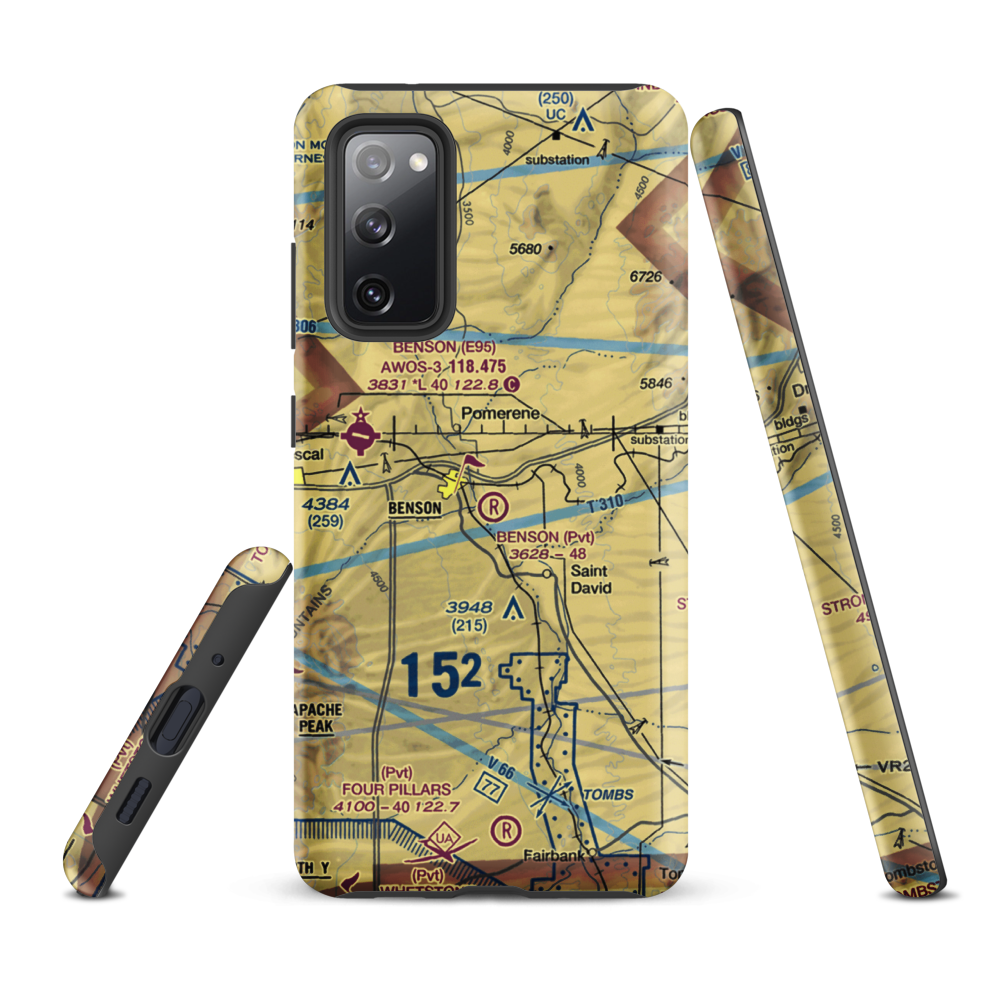 Benson Airport (31AZ) VFR Sectional Samsung Phone Case Samsung Galaxy S20 FE model shown