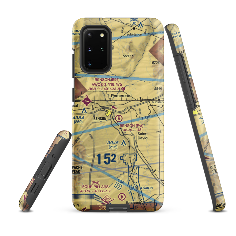 Benson Airport (31AZ) VFR Sectional Samsung Phone Case Samsung Galaxy S20 Plus model shown