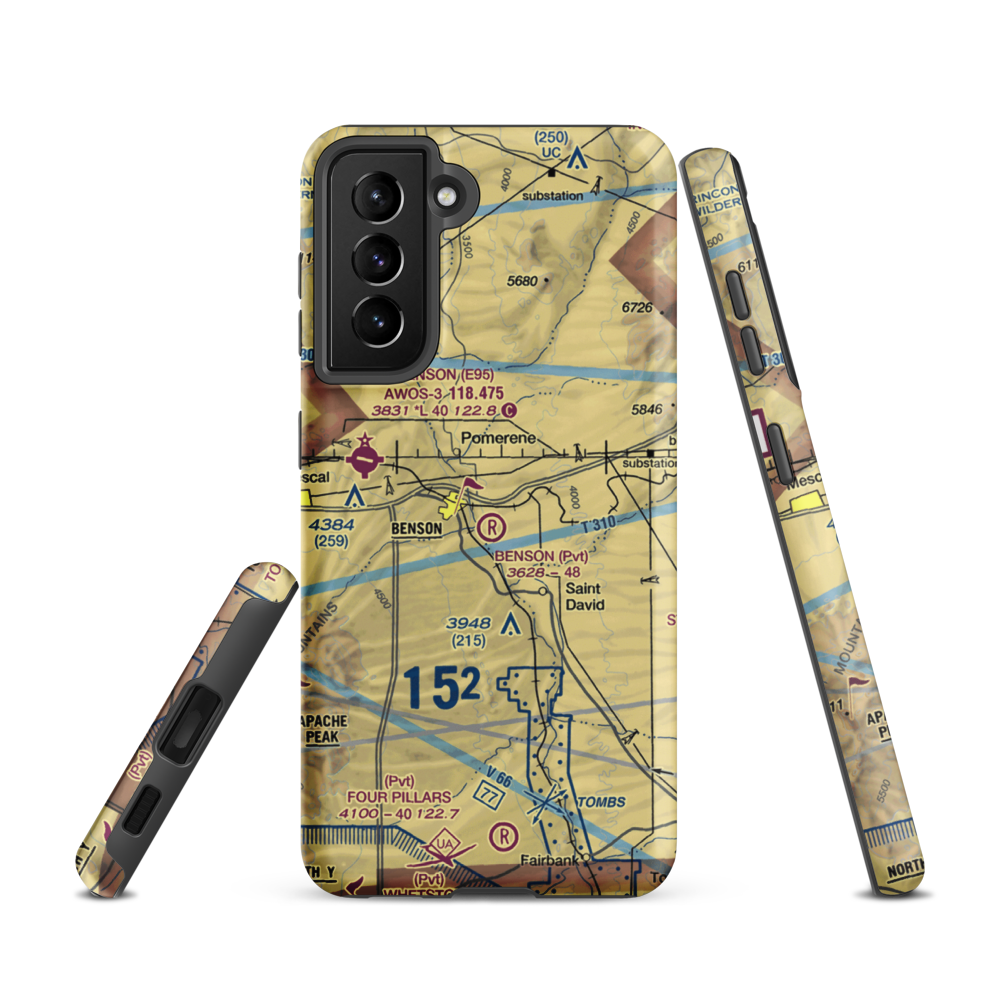 Benson Airport (31AZ) VFR Sectional Samsung Phone Case Samsung Galaxy S21 model shown
