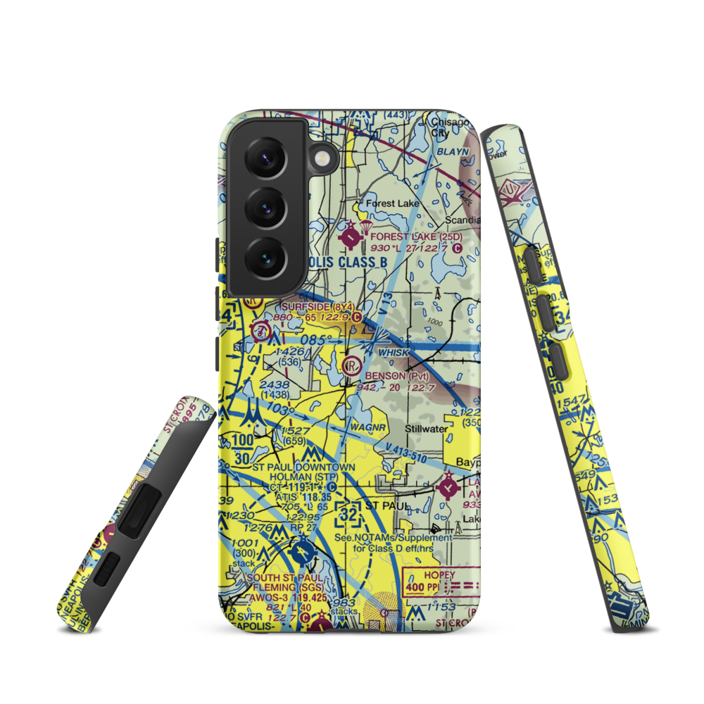 Benson Airport (6MN9) VFR Sectional Samsung Phone Case Samsung Galaxy S22 model shown