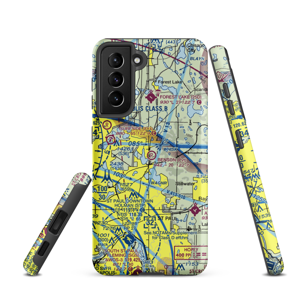 Benson Airport (6MN9) VFR Sectional Samsung Phone Case Samsung Galaxy S21 model shown