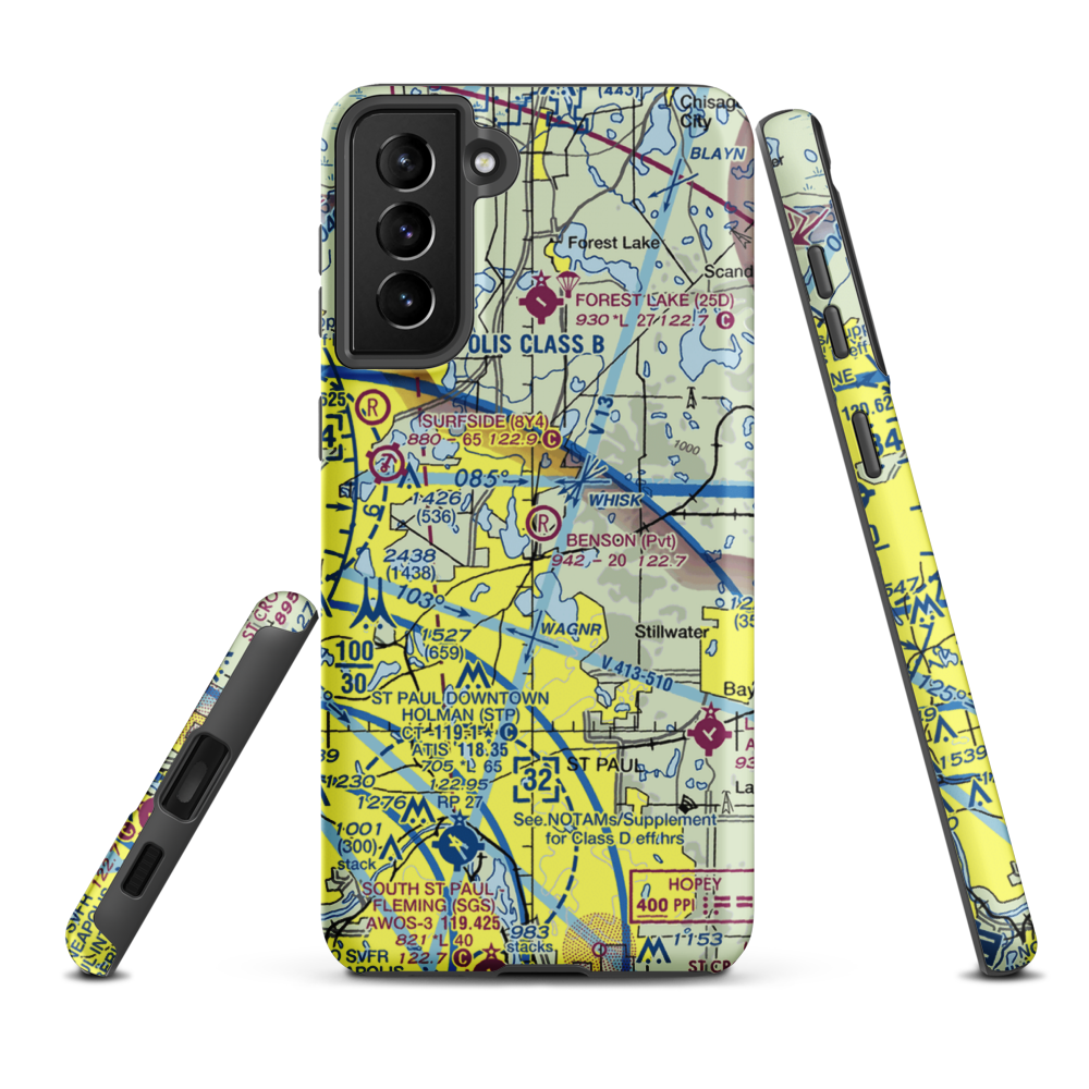 Benson Airport (6MN9) VFR Sectional Samsung Phone Case Samsung Galaxy S21 FE model shown