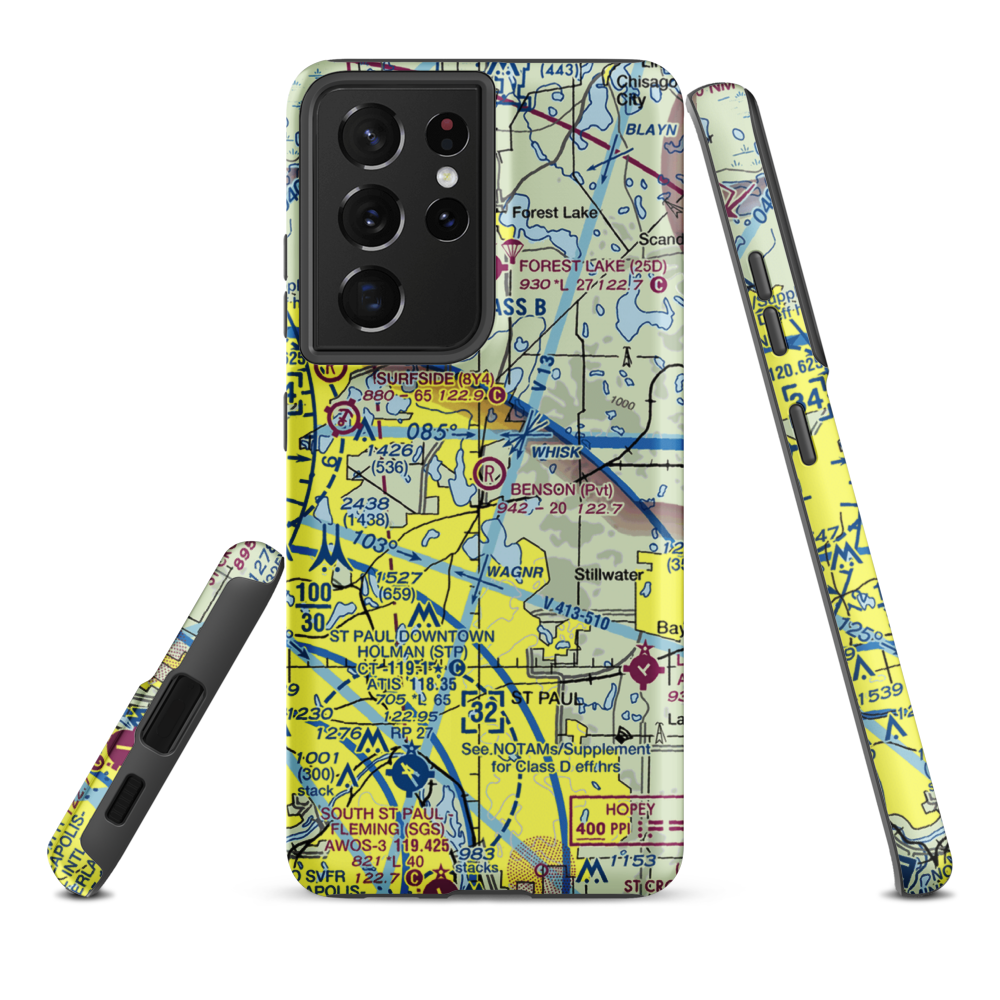 Benson Airport (6MN9) VFR Sectional Samsung Phone Case Samsung Galaxy S21 Plus model shown