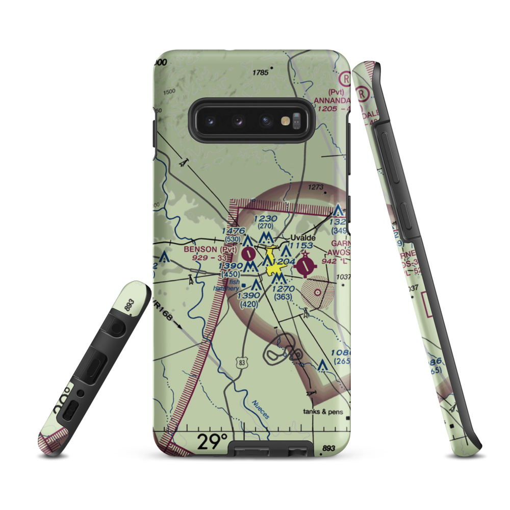 Benson Airstrip (2XS8) VFR Sectional Samsung Phone Case Samsung Galaxy S10 Plus model shown