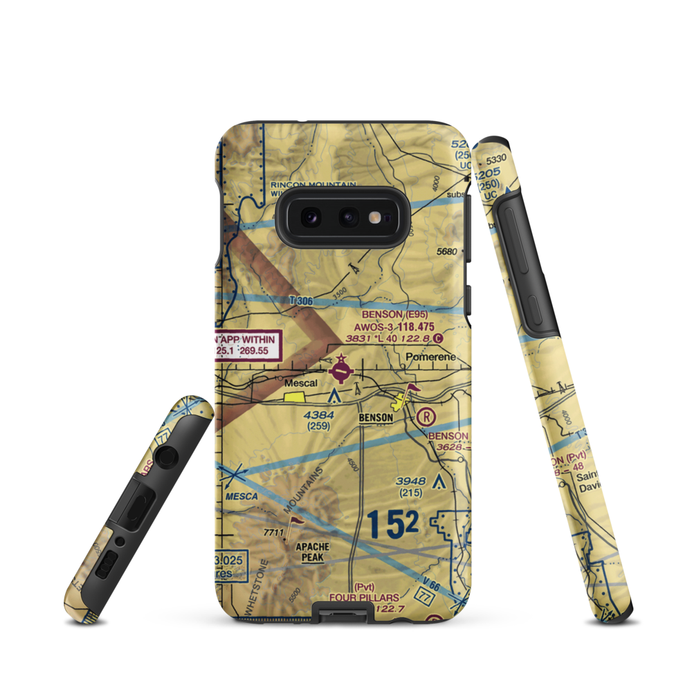 Benson Municipal Airport (E95) VFR Sectional Samsung Phone Case Samsung Galaxy S10e model shown
