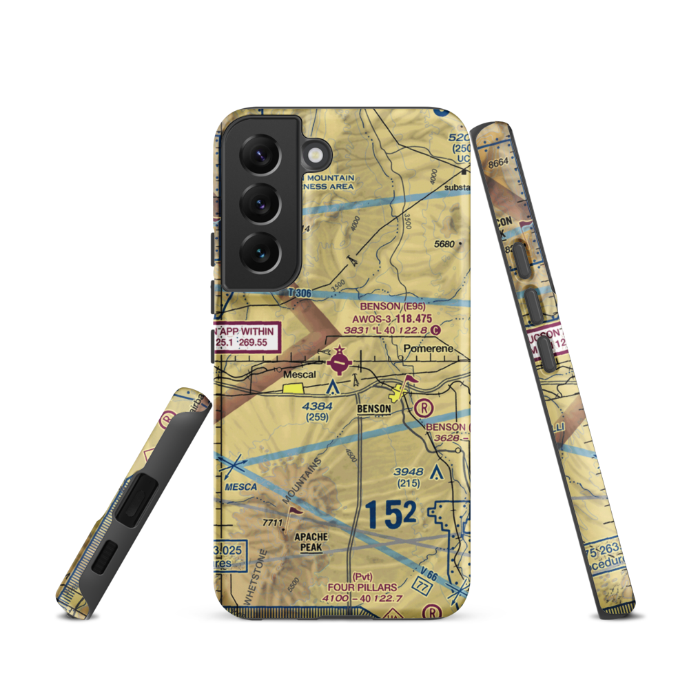 Benson Municipal Airport (E95) VFR Sectional Samsung Phone Case Samsung Galaxy S22 model shown