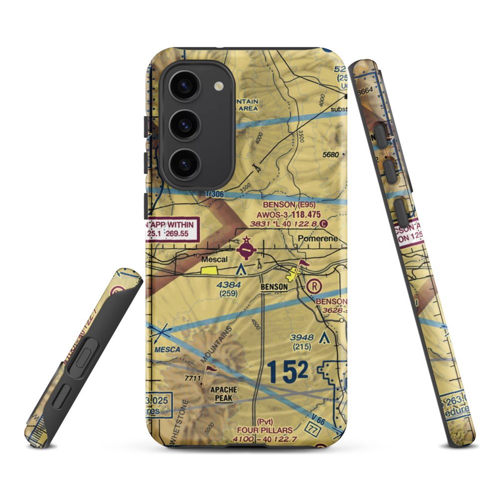 Benson Municipal Airport (E95) VFR Sectional Samsung Phone Case Samsung Galaxy S23 Plus model shown