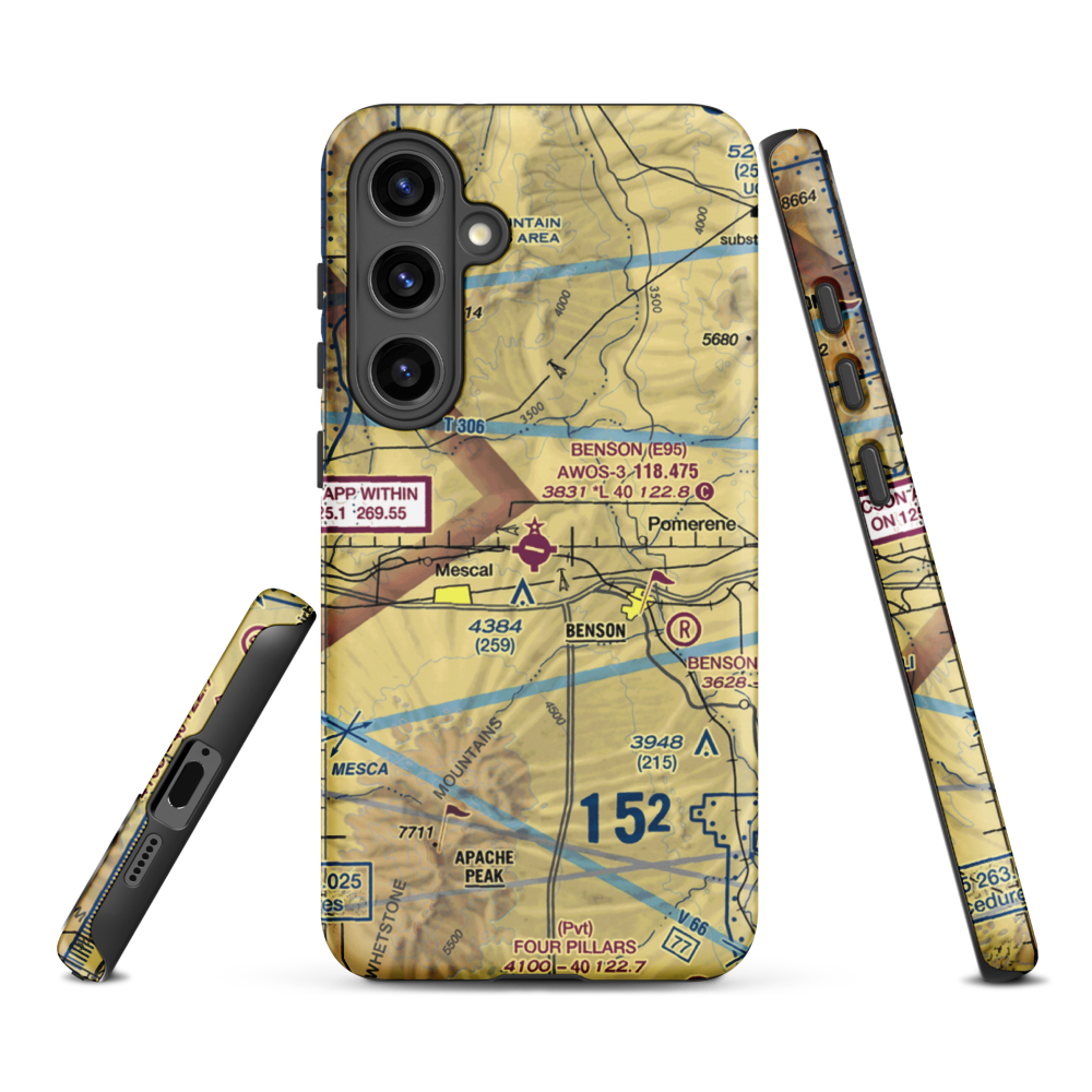 Benson Municipal Airport (E95) VFR Sectional Samsung Phone Case Samsung Galaxy S24 Plus model shown