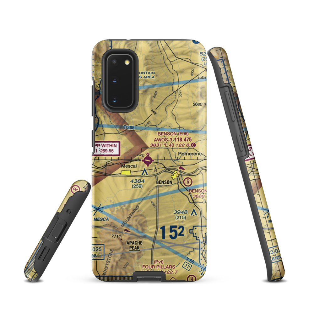 Benson Municipal Airport (E95) VFR Sectional Samsung Phone Case Samsung Galaxy S20 model shown