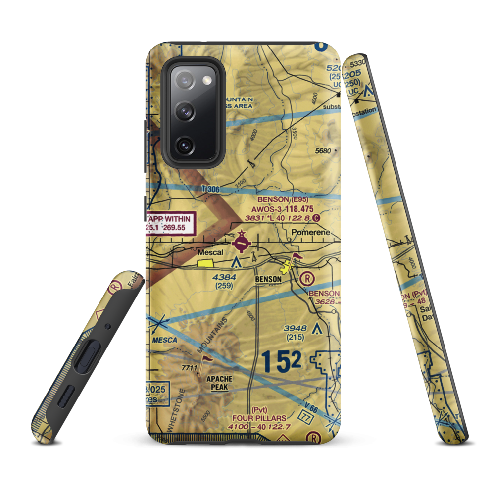 Benson Municipal Airport (E95) VFR Sectional Samsung Phone Case Samsung Galaxy S20 FE model shown