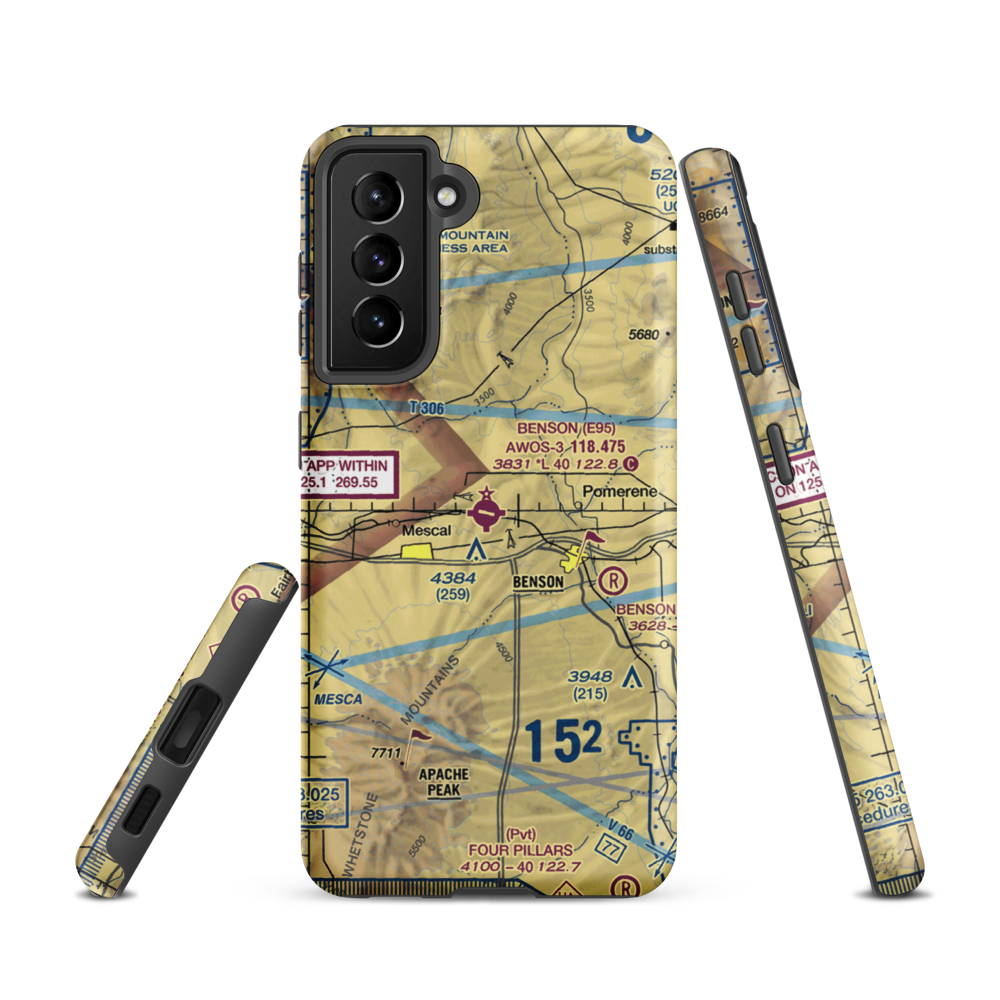 Benson Municipal Airport (E95) VFR Sectional Samsung Phone Case Samsung Galaxy S21 model shown