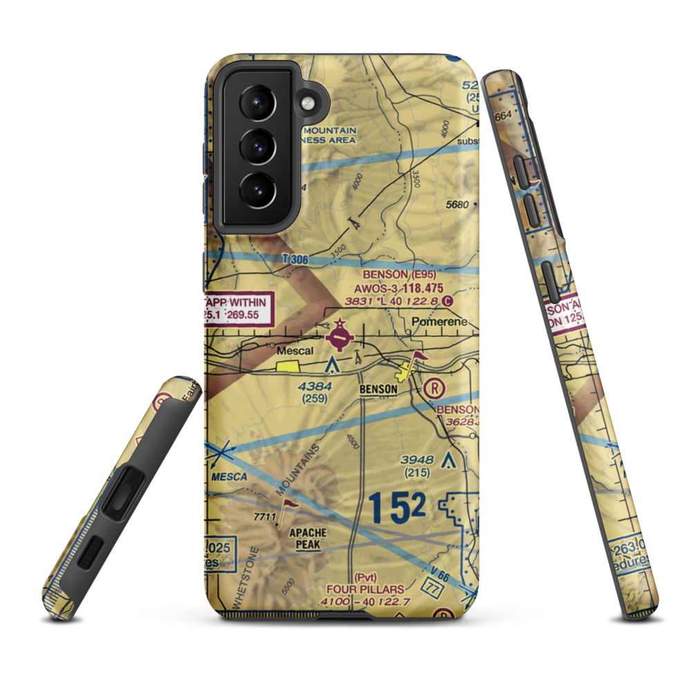 Benson Municipal Airport (E95) VFR Sectional Samsung Phone Case Samsung Galaxy S21 Plus model shown