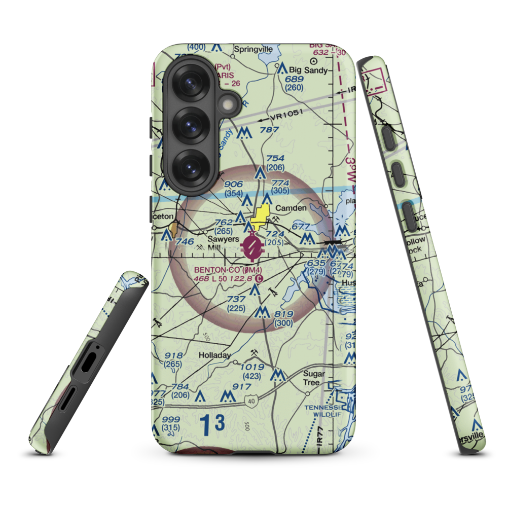 Benton County Airport (0M4) VFR Sectional Samsung Phone Case Samsung Galaxy S25 Plus model shown