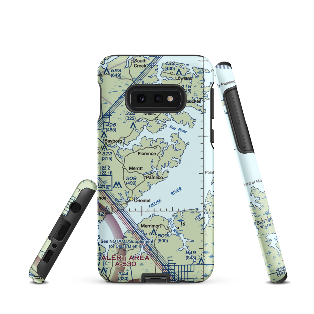 Benton Farm Airport (74NC) VFR Sectional Samsung Phone Case Samsung Galaxy S10e model shown